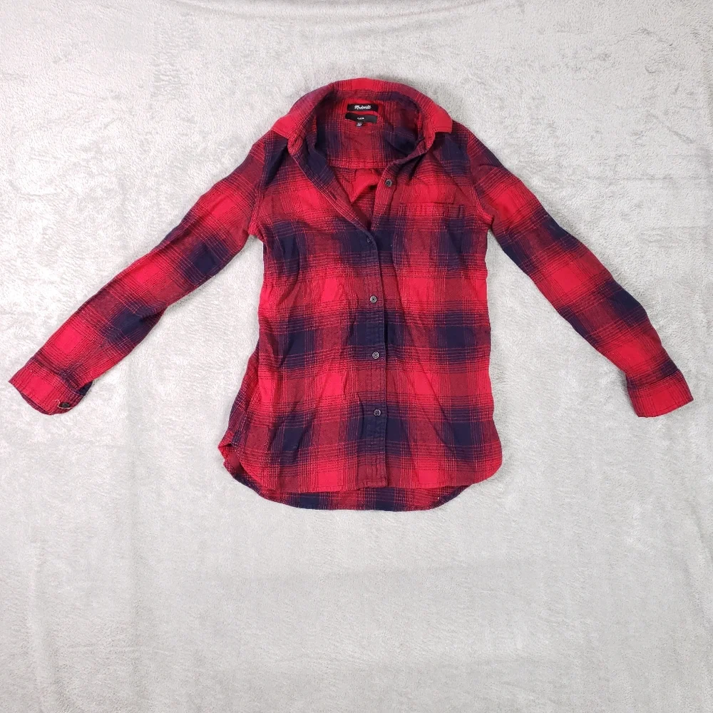 Madewell Classic Ex Boyfriend Shirt in Wilder Plaid XXS F5651